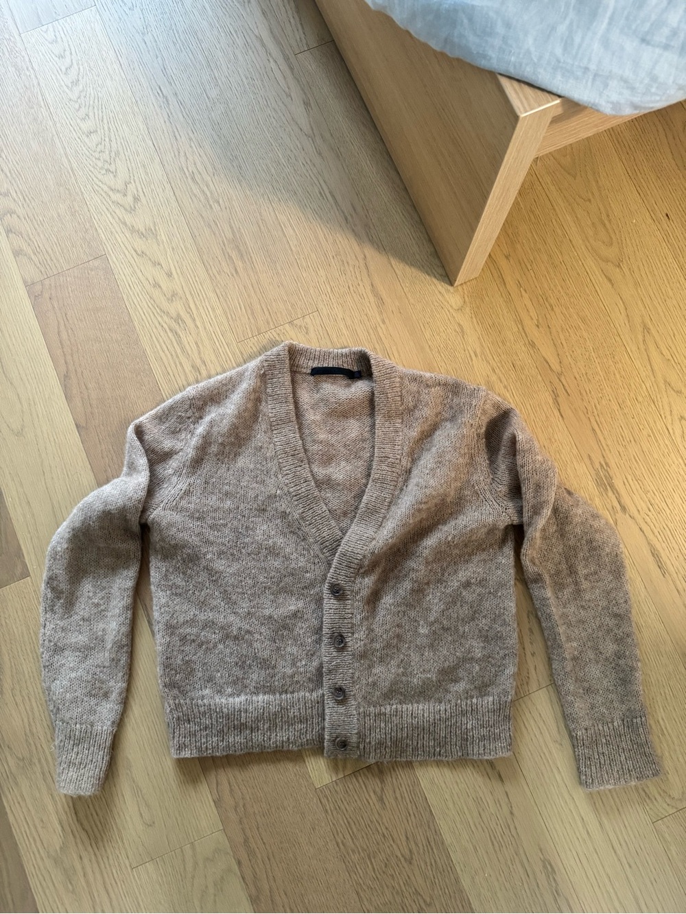 Jenni Kayne Taupe Brown Button V-Neck Cardigan